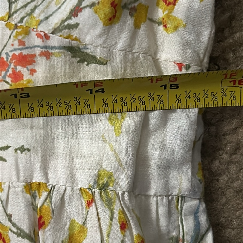 Ralph Lauren Floral Cream Maxi Dress with Orange/Yellow/Pink Print Size 10 - Picture 8 of 11